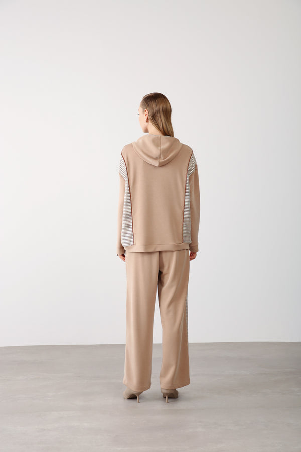 Wholesale Oysho Mesh-Detail Sweatshirt - Beige