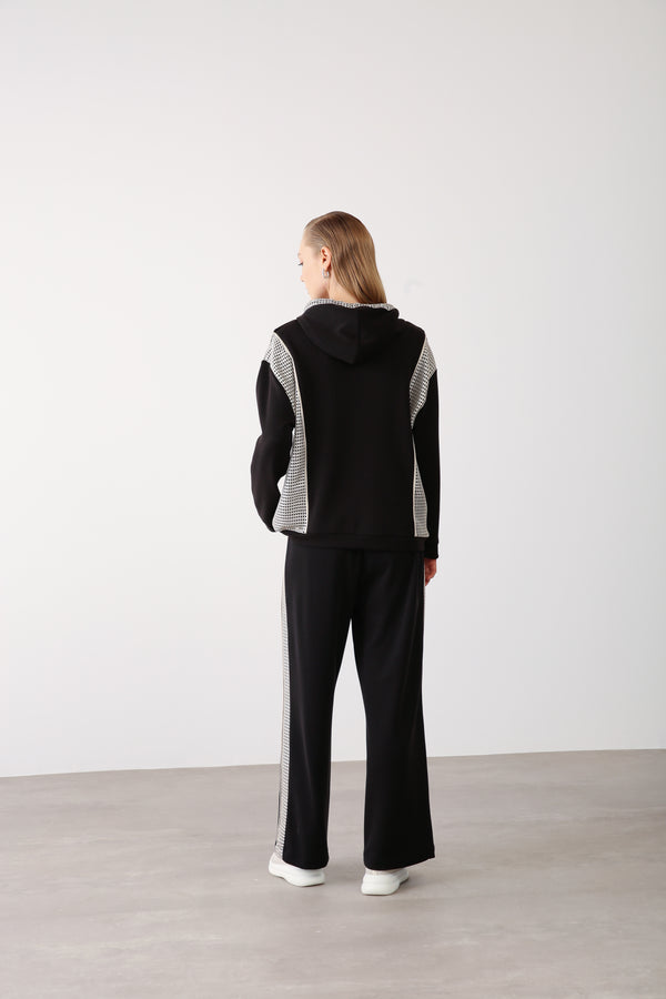 Wholesale Oysho Mesh-Detail Sweatshirt - Black