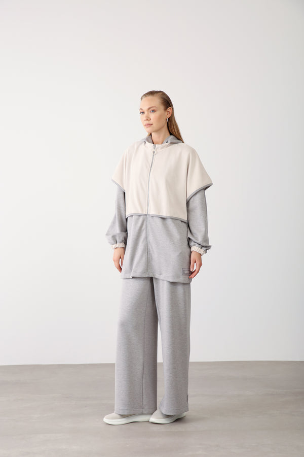 Wholesale Oysho Wide-Leg Elastic Waist Pants - Grey