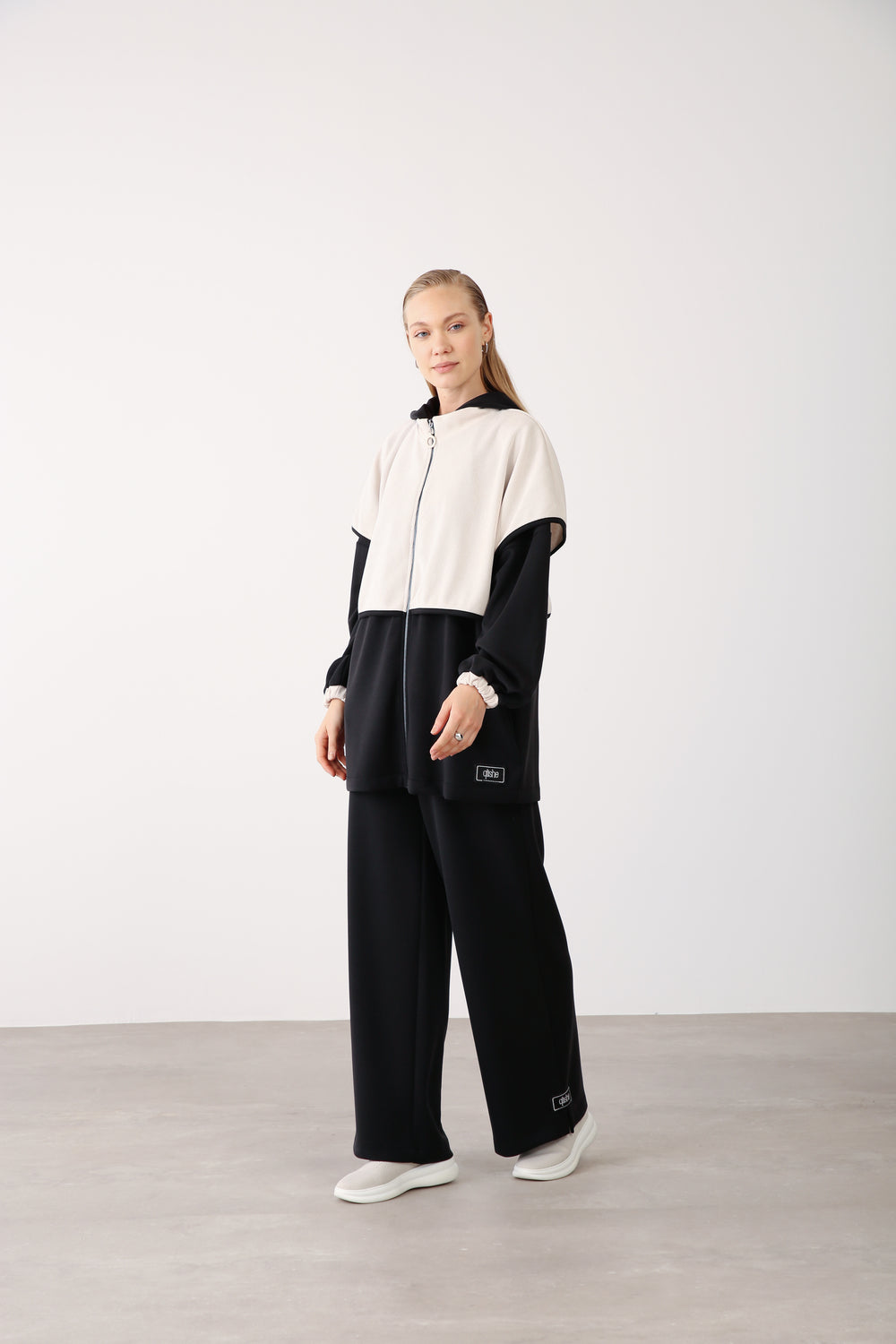 Wholesale Oysho Wide-Leg Elastic Waist Pants - Black