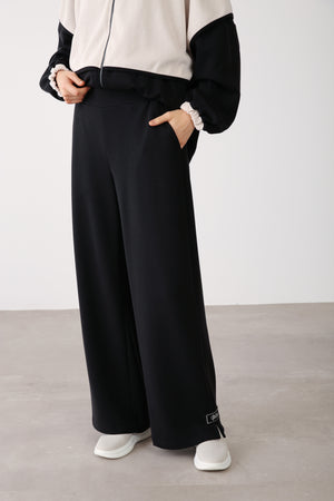 Wholesale Oysho Wide-Leg Elastic Waist Pants - Black