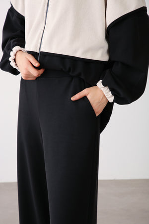 Wholesale Oysho Wide-Leg Elastic Waist Pants - Black