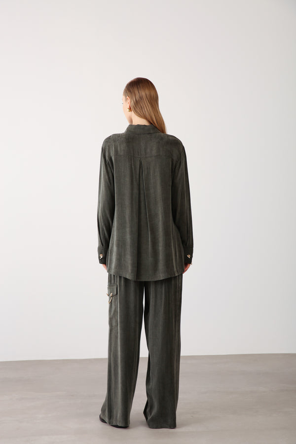 Wholesale Cupra Chain-Detail Shirt - Khaki