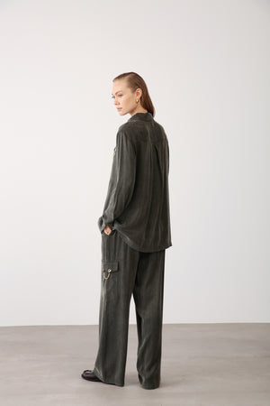 Wholesale Cupra Chain-Detail Pants - Khaki