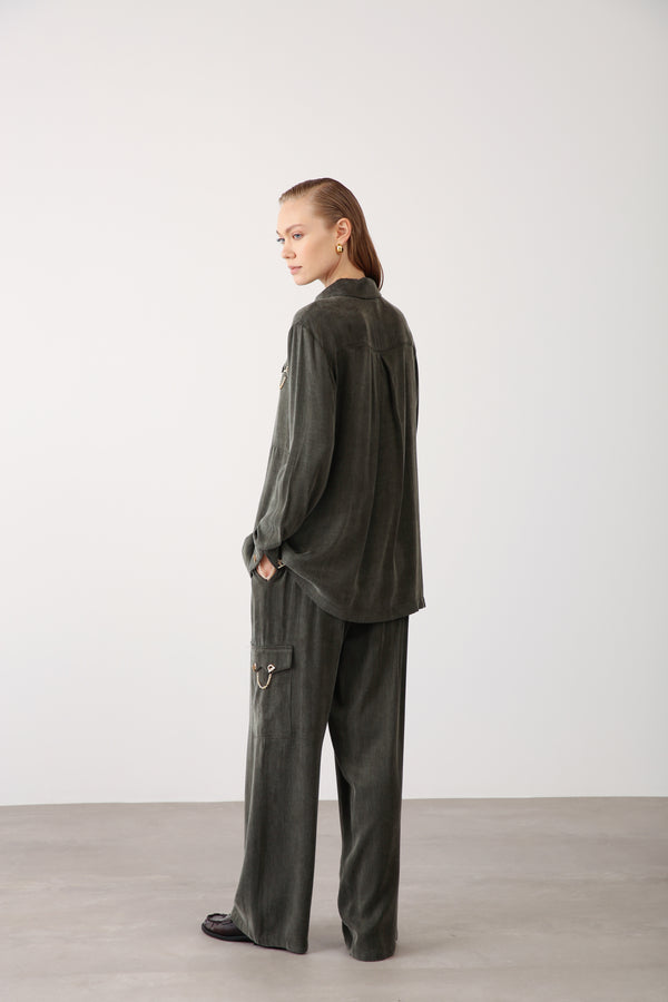 Wholesale Cupra Chain-Detail Pants - Khaki