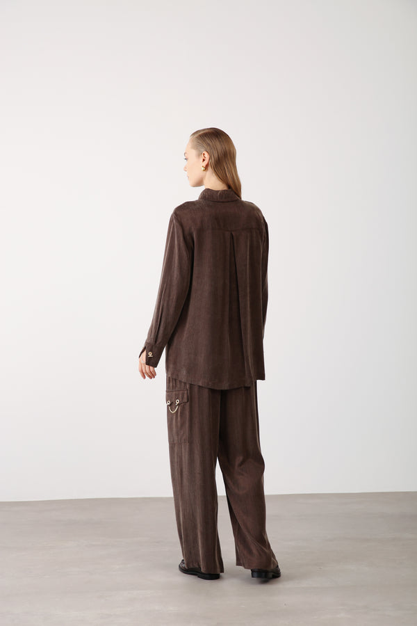 Wholesale Cupra Chain-Detail Pants - Brown