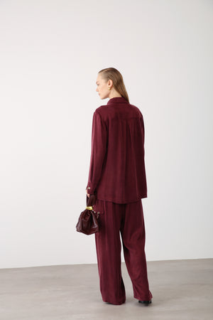 Wholesale Cupra Chain-Detail Shirt - Burgundy