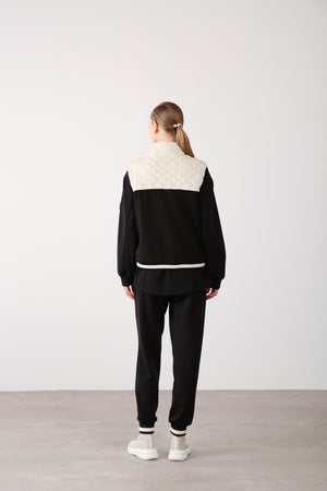 Wholesale Oysho Fabric Quilted Vest - Black