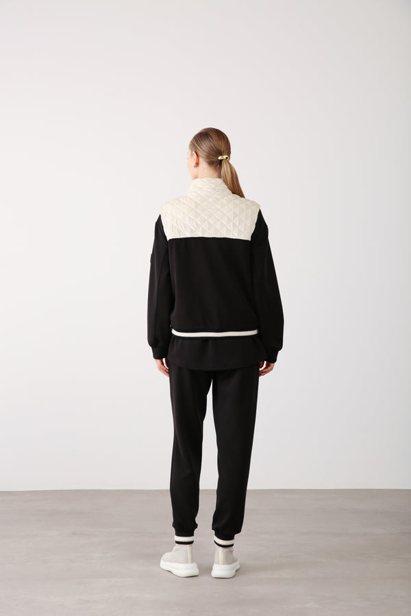 Wholesale Oysho Fabric Quilted Vest - Black