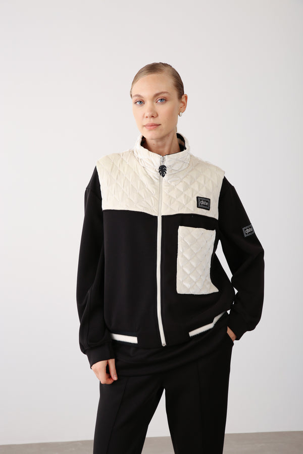 Wholesale Oysho Fabric Quilted Vest - Black