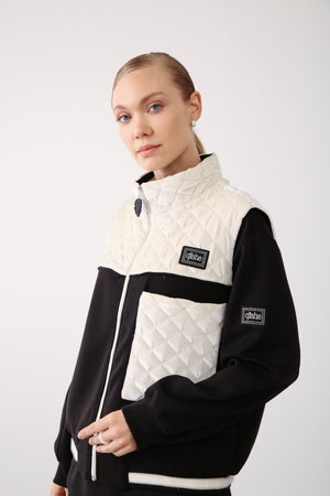 Wholesale Oysho Fabric Quilted Vest - Black