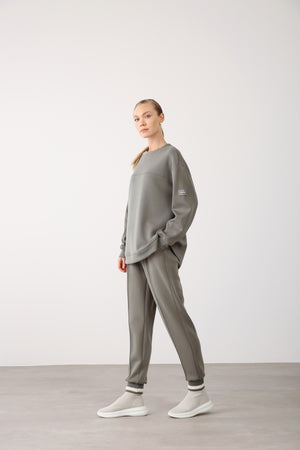 Wholesale Oysho Fabric Ribbed Hem Drawstring Pants – Khaki