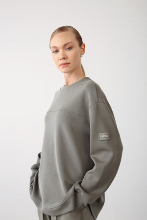 Wholesale Oysho Fabric Side Snap Detail Sweatshirt – Khaki