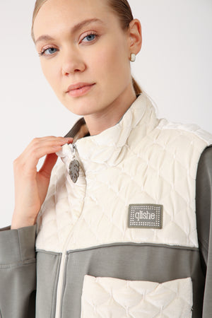 Wholesale Oysho Fabric Quilted Vest - Khaki