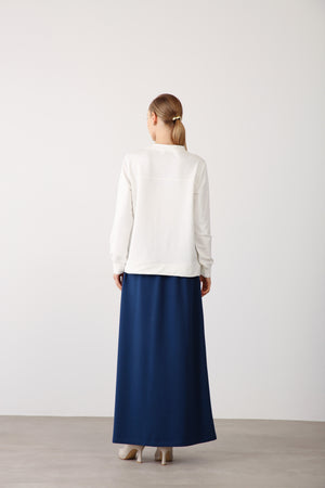 Wholesale Premium Combed CottonEmbroidered Detail Sweatshirt – Indigo