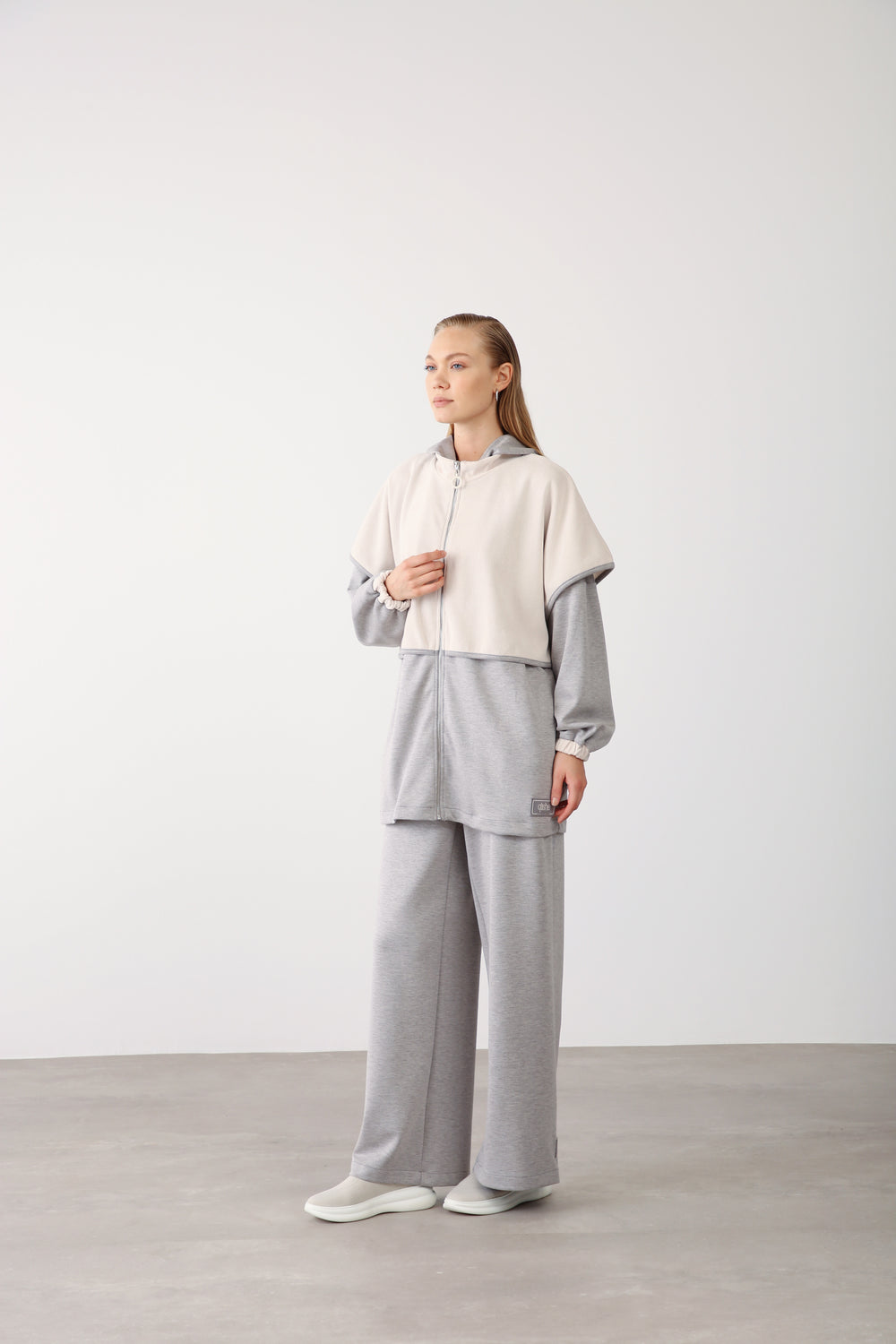 Wholesale Oysho Wide-Leg Elastic Waist Pants - Grey