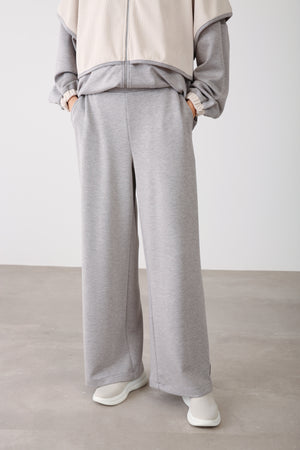 Wholesale Oysho Wide-Leg Elastic Waist Pants - Grey